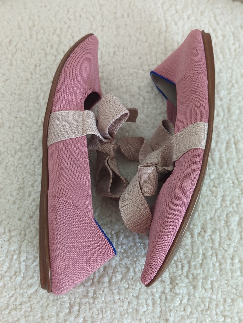 Rothy's Rosebud Pink Bow Mary Jane Ballet Flats - Picture 8 of 14